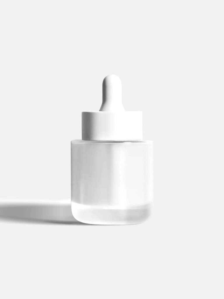 30ml Serum Oil Dropper Bottle Round Glass bottle with Flat shoulder Glass Dropper Bottle